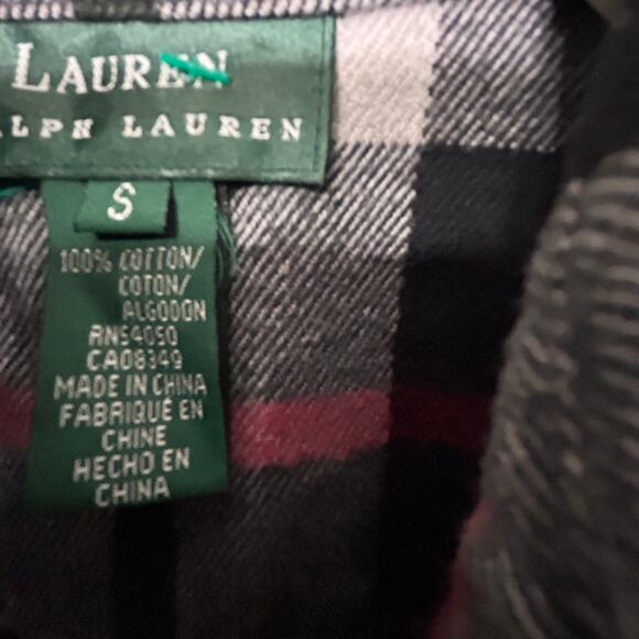Lauren Ralph Lauren Flannel Plaid Long Sleeve Zip-Up Shacket Size Md / Lg Y2K - Picture 12 of 14